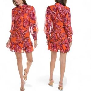 NWT FARM RIO Chevron Forest Orange Mini Dress Size XS